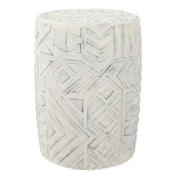 Drornzok 17.75" Geometric Drum Garden Stool - JONATHAN Y